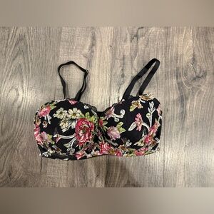 Victoria's Secret Dream Angels Demi Black Floral Lace Bra. 32DD